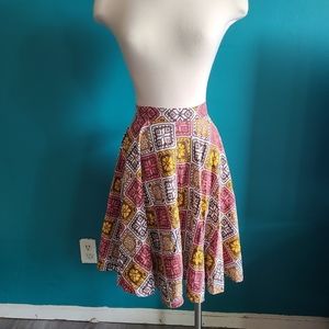 Womens vintage skirt, 60s skirt, patchwork, quilt, circle skirt, size small, neu